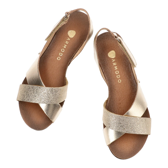 Sandále Armodo - 40141 Bf.Złoto+Polla Zł.