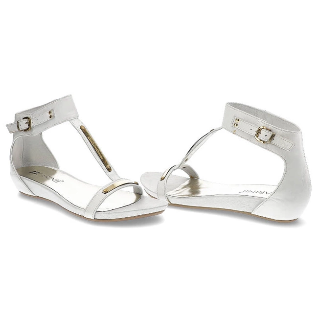 Sandále Carinii - B2202 _-B03-000-000-904 Nappa Brasile Bianco