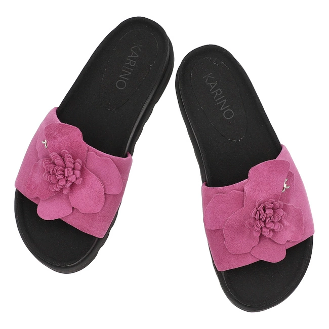 Šľapky KARINO - 5820/152-P Fuksja/Welur