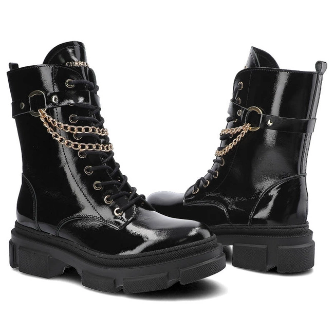 Členkové Topánky Chebello - 2776_-240-000-MIC-S172 Czarny Lakier