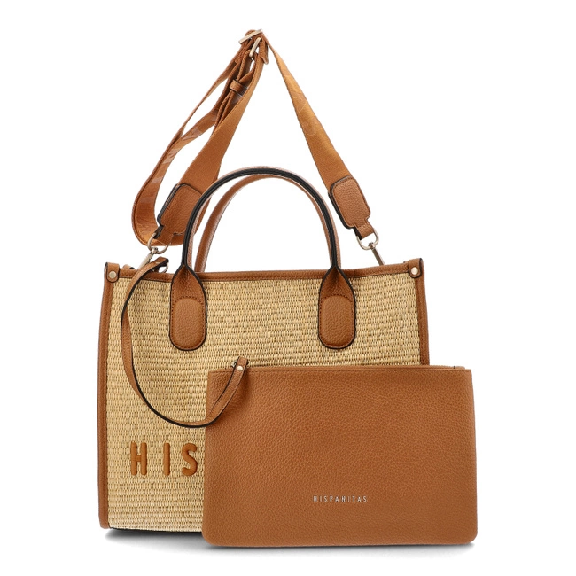 Kabelka HISPANITAS - BV253833 Rafia-V25 Natural Samba-V25 Cuoio