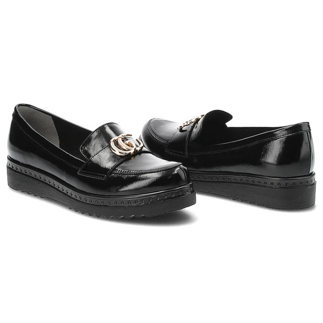 Poltopánky Dwunasty Shoes - 920 Czarny Naplak