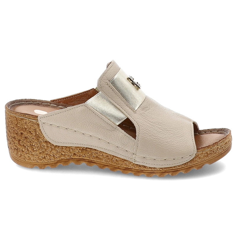 Šľapky ARMODO - 50109 V.Taupe+Złoty