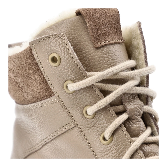 Šnúrovacie Členkové Topánky Barefoot WASAK - 0768 Latte Groszek