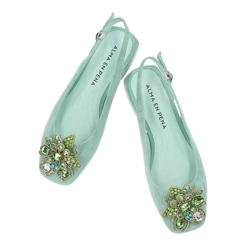 Sandále Alma en Pena - V240391 Suede Kiwi