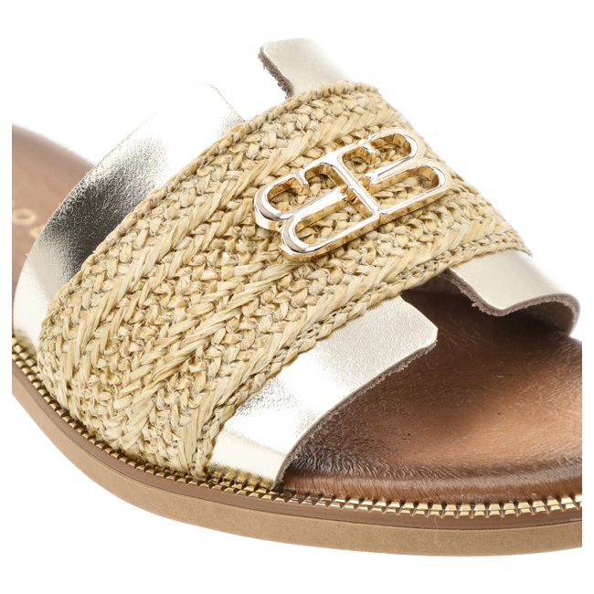 Šľapky ARMODO - 40426 Bf.Złoto+Plec.Słomka+Zł