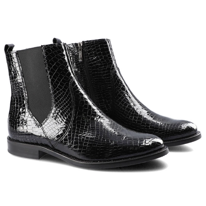 Členkové Topánky Dwunasty Shoes - 7420 Czarny Kroko 2