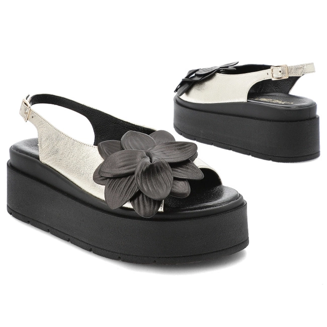 Sandále CHEBELLO - 4645_-046-000-PSK-S370 Złoty/Czarny