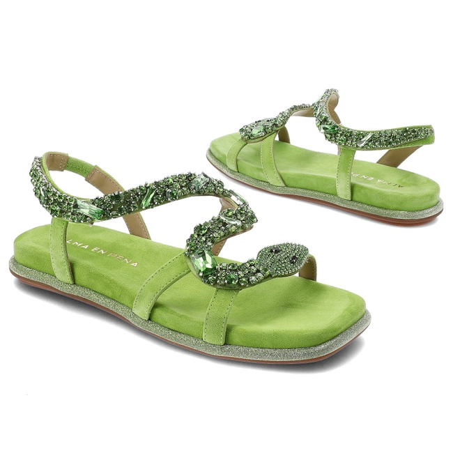 Sandále Alma en Pena - V240840 Suede Lime