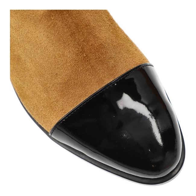 Členkové Topánky Damiss - DS-288 Czarny Lak/Camel Welur