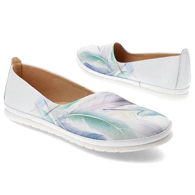 Baleríny Armodo - 2460/PK Biały/Pióra