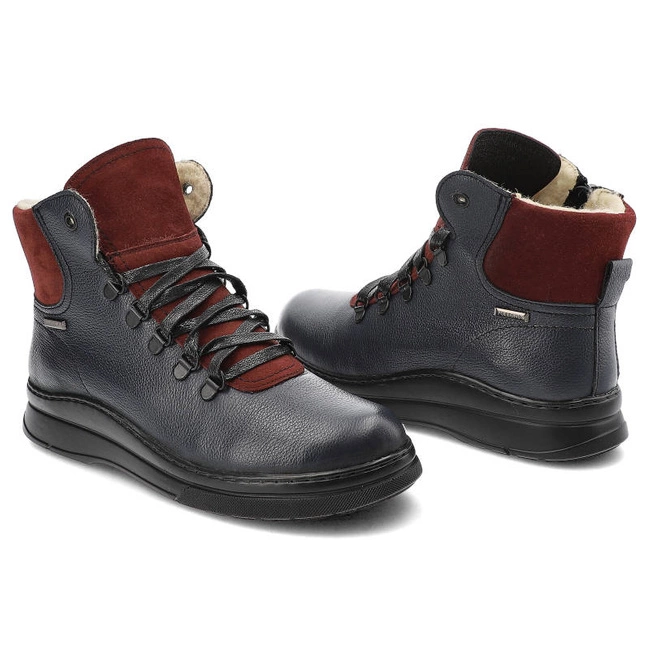 Šnúrovacie Členkové Topánky Pollonus - 5-1459-004 Granat Verona + Bordo