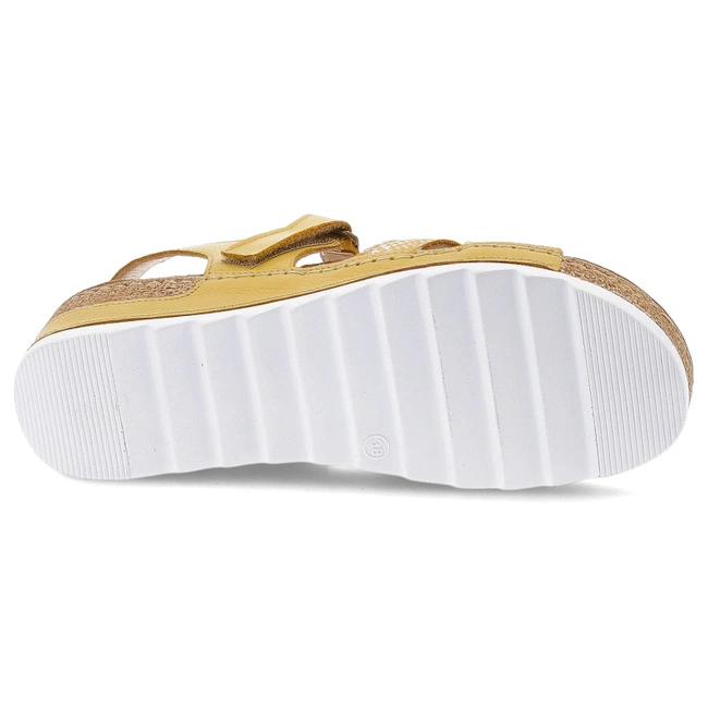 Sandále WASAK - 0620 Żółty Groszek+Kratka