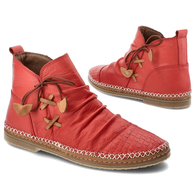 Členkové Topánky Ravini - 1821-X Red-Tan