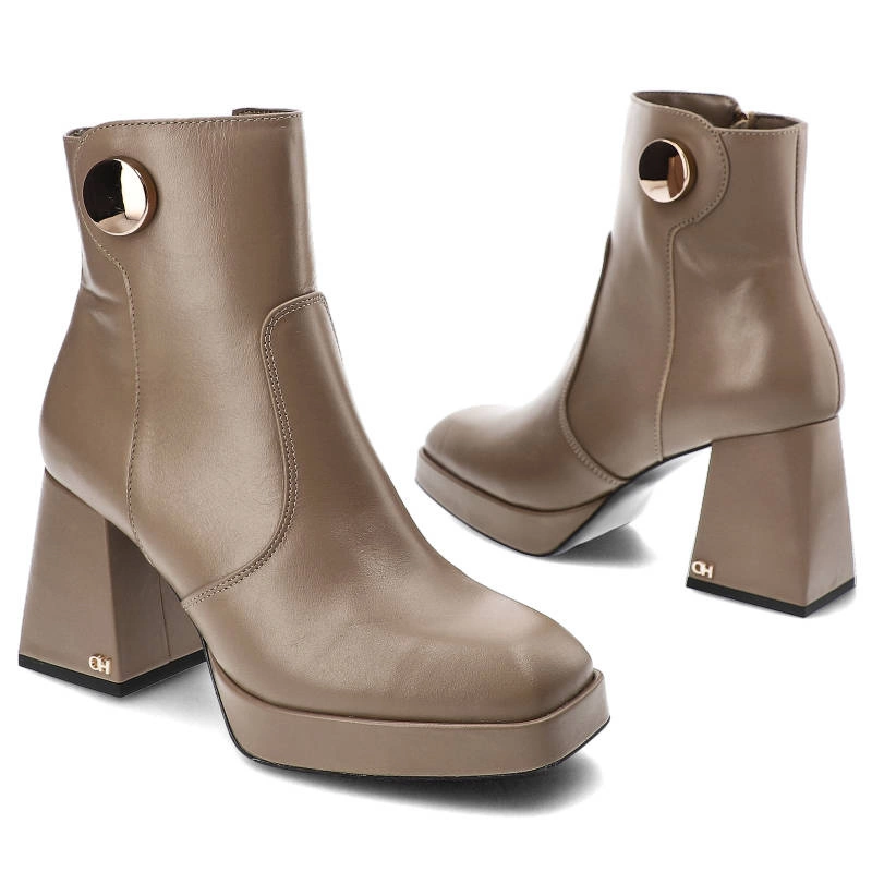 Členkové Topánky Chebello - 4213_-477-000-MIC-S214 Beżowy Ciemny