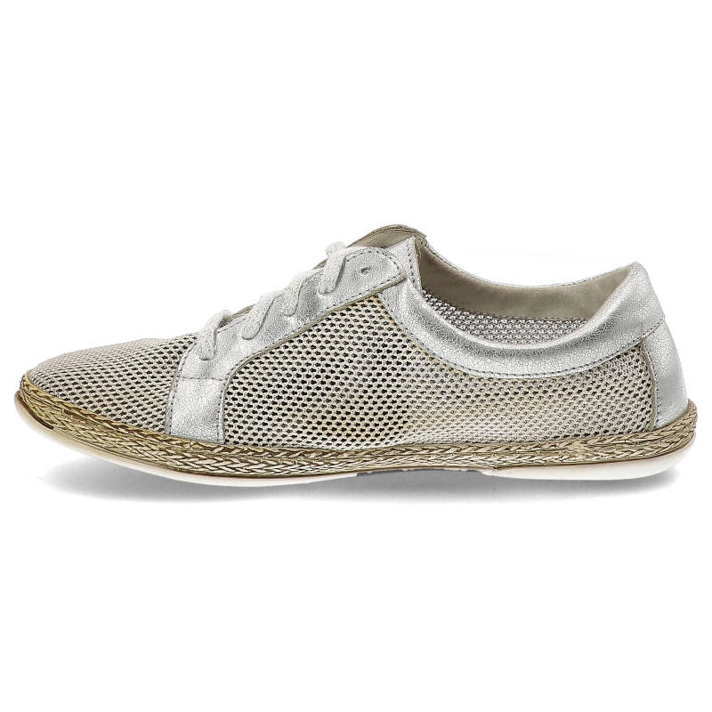 Espadrilky Lemar - 10044 Siatka/przec.Kryształ Srebrny