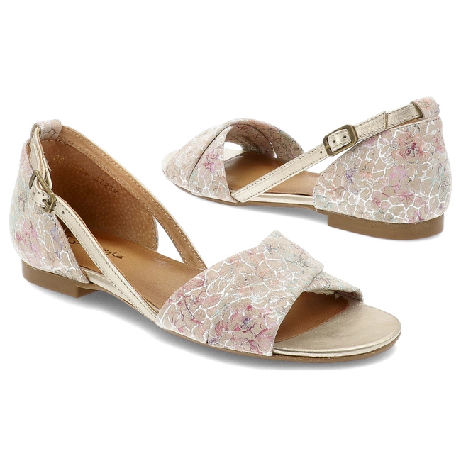 Sandále MACIEJKA - 04614-22/00-5 Beż Kwiatki