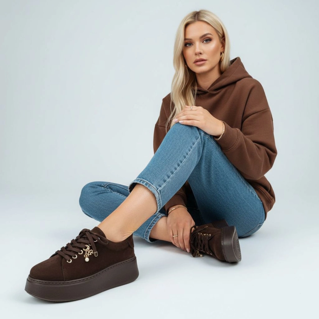 Tenisky KARINO - 5815/015-P Mokka/Welur