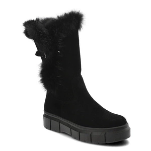 Čižmy Armodo - 5-1434-021 Czarny Welur + Królik