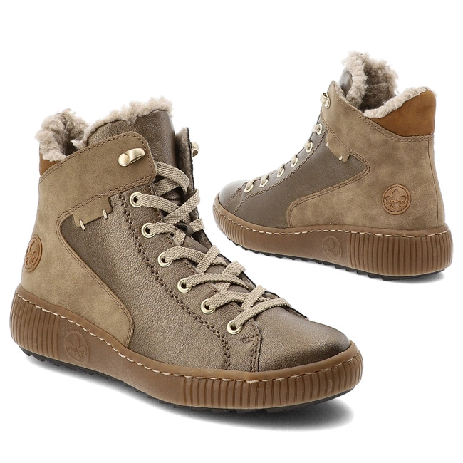 Šnúrovacie Členkové Topánky RIEKER - Z6614-90 Bronze