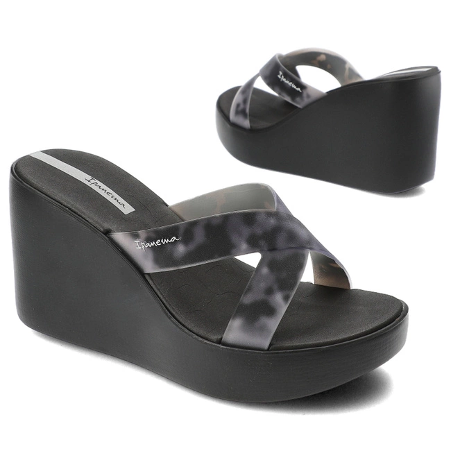 Šľapky Ipanema - 83520 High Fashion Slide Fem AQ406 Black/Grey