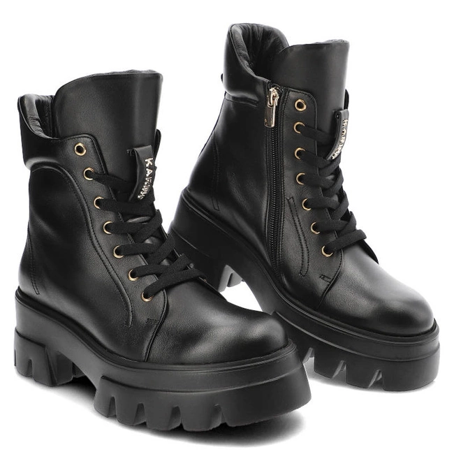 Šnúrovacie Členkové Topánky Karino - 4459/076-F Czarny/Lico