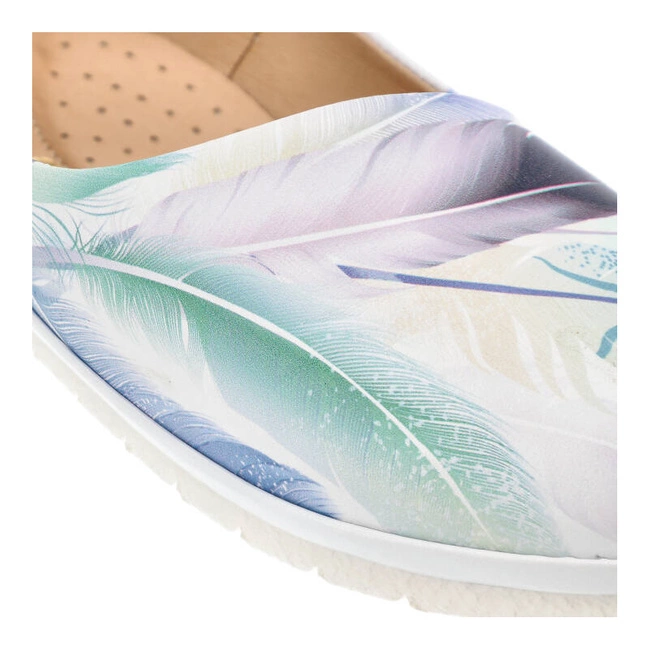 Baleríny Armodo - 2460/PK Biały/Pióra