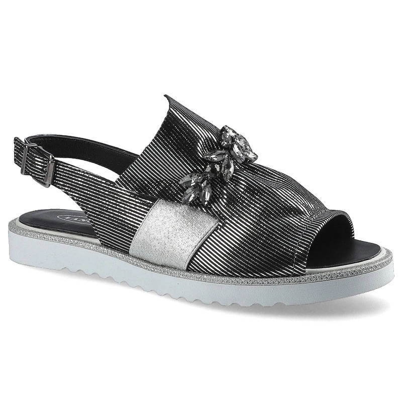 Sandále Lanqier - 46C0819 Czarny/Srebrny 400