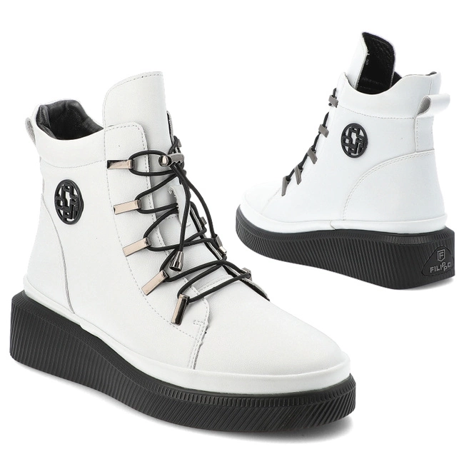 Členkové Topánky FILIPPO - DBT7416/25 WH Biały