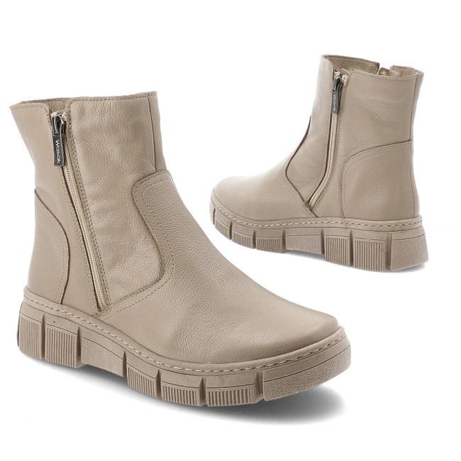 Členkové Topánky WASAK - 0730 Latte Groszek/Wełna