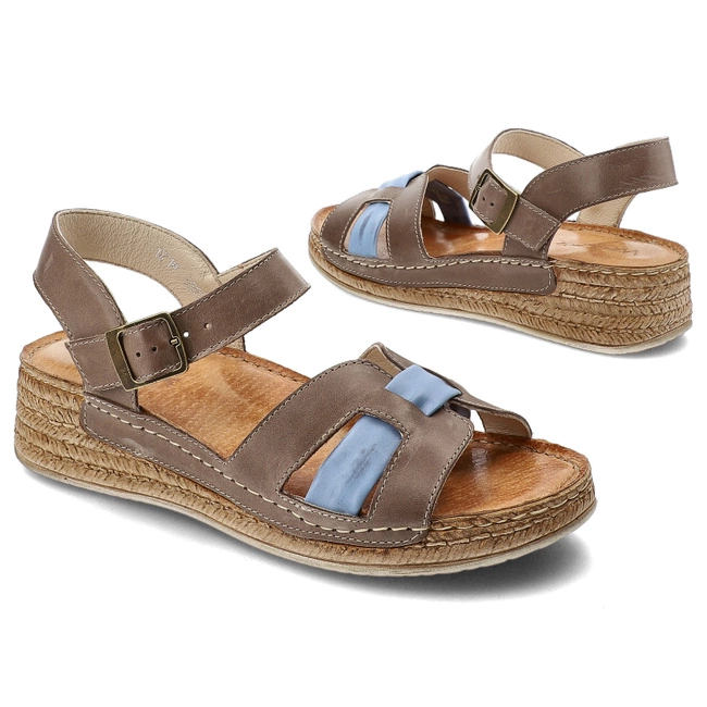 Sandále Wasak - 0719 Cappuccino+Jeans