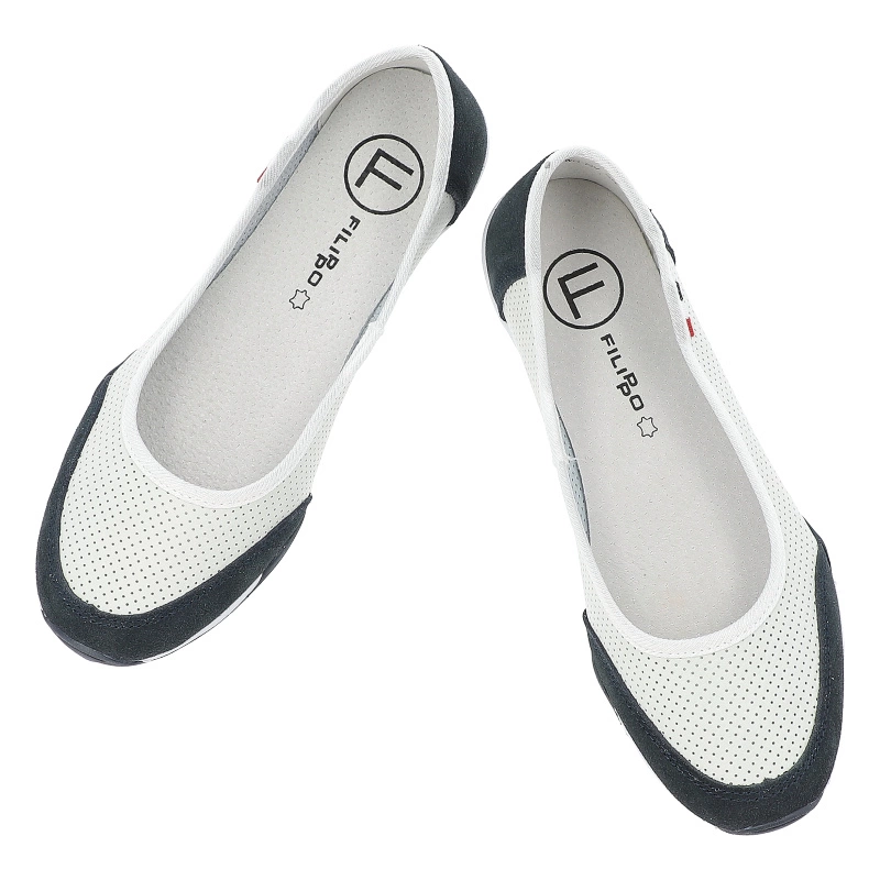 Baleríny FILIPPO - DP142/25 WH NV Biały/Granatowy