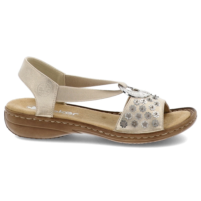 Sandále RIEKER - 608B5-90 Metallic