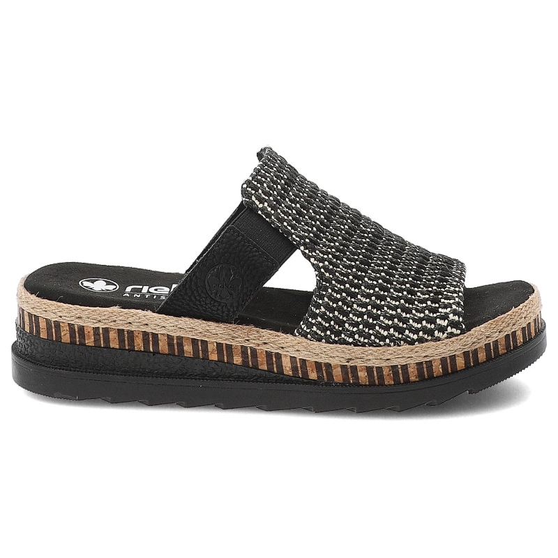 Šľapky RIEKER - V7953-00 Black Combination