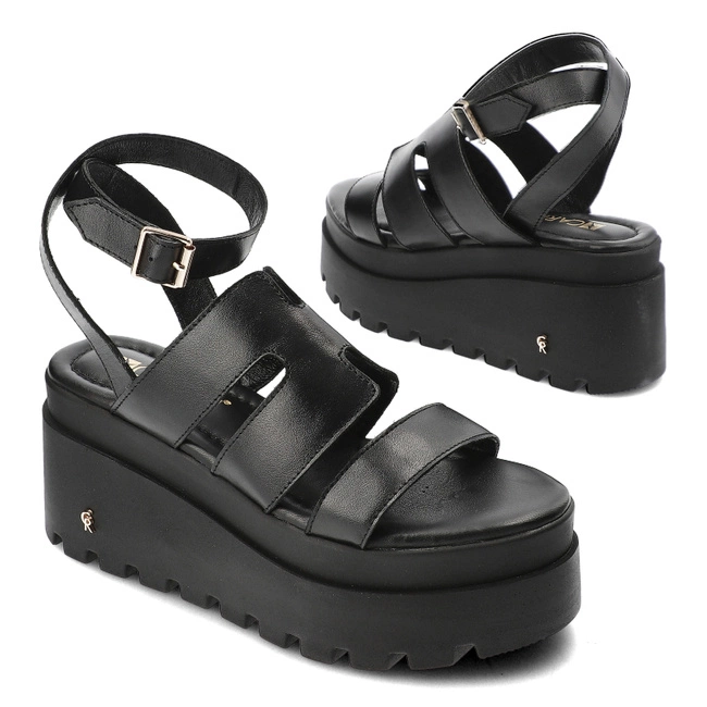 Sandále Carinii - B9423_-E50-000-000-G06 Czarny