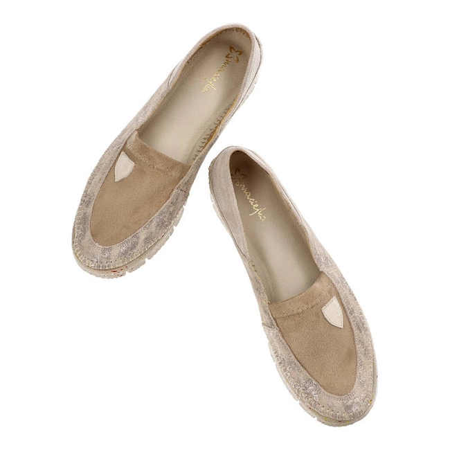 Baleríny Maciejka - 05434-10/00-5 Beż+Złoto