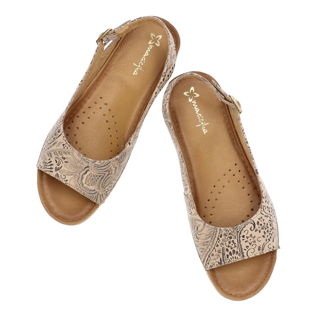 Sandále Maciejka - 01974-46/00-5 Beż+Złoto