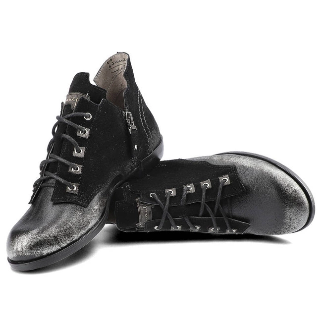 Šnúrovacie Členkové Topánky Maciejka - 2522K-01/00-5 Czarny Na Srebro