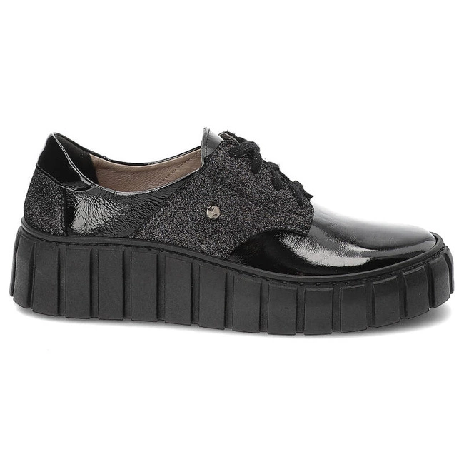 Tenisky Lemar - 10128 Naplak Czarny+Brokat Sr.