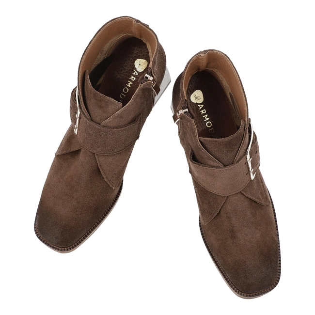 Členkové Topánky ARMODO - 1668 Brąz Welur