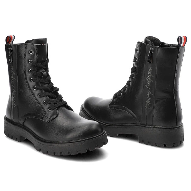 Členkové Topánky Tommy Hilfiger - T3A5-32391-1355999-Lace-Up Bootie Black 999