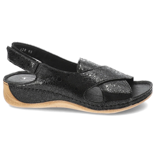 Sandále Pollonus - 5-1628-005 Czarne Oczka