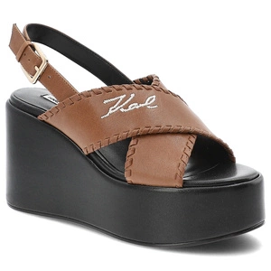 Sandále KARL LAGERFELD - KL33372 020 Tan Lthr W/Black