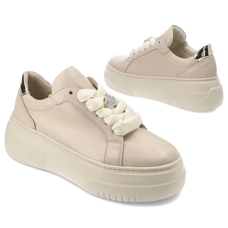 Tenisky Chebello - 4410_-157-064-PSK-S331 Beż/Złoto