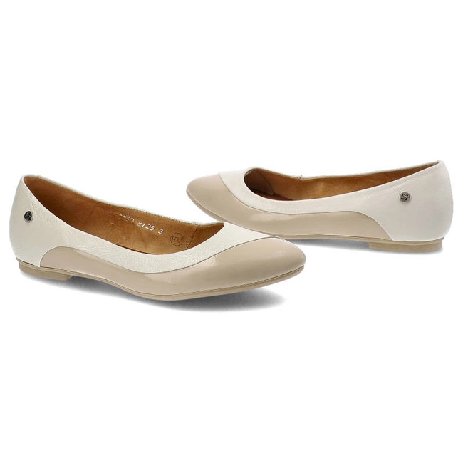 Baleríny Maciejka - 02350-04/00-5 Ecru/Beż Lak