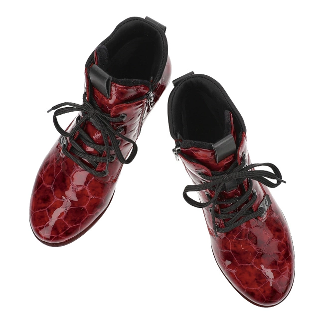 Šnúrovacie Členkové Topánky Armodo - 7003A Rot/Schwarz