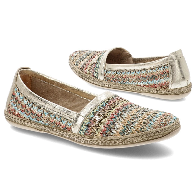 Espadrilky ARMODO - 10178 Plec.Multi/Kryształ Złoto