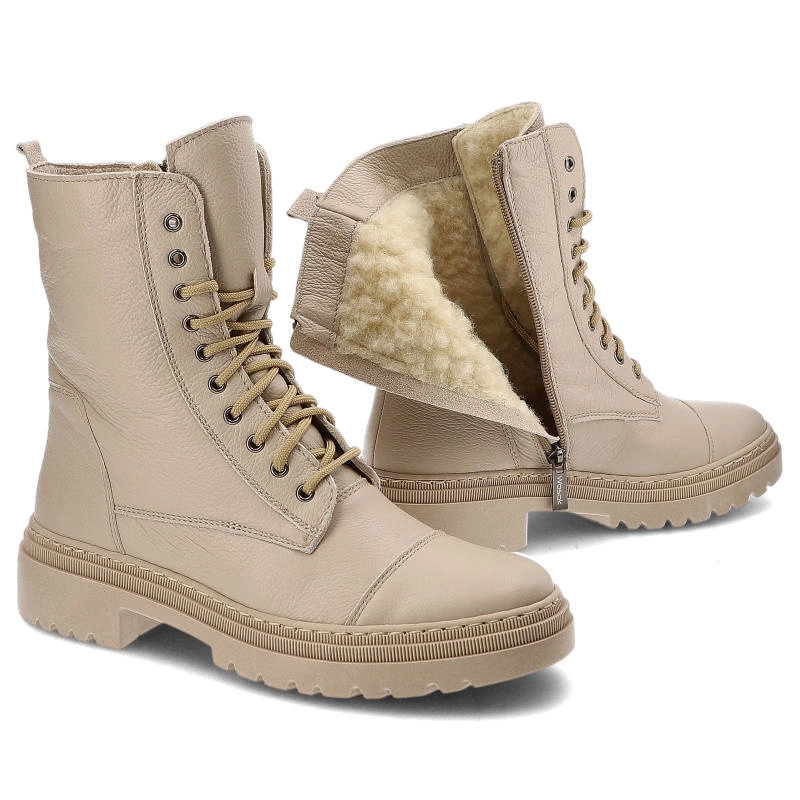 Členkové Topánky Wasak - 0640 Ecru Groszek
