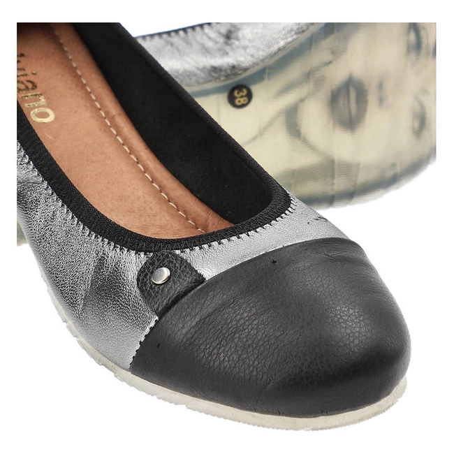 Baleríny La’viano - 290 PALONE SREBRO / CZARNY