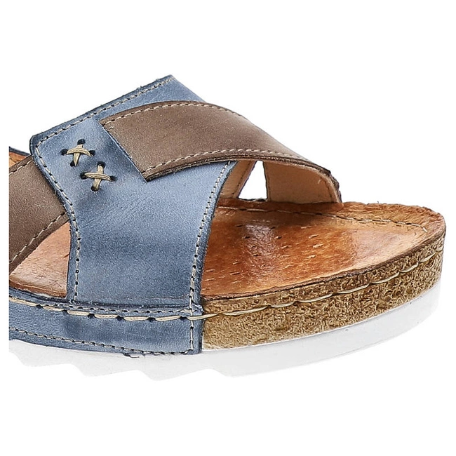 Sandále Wasak - 0620 Jeans+Cappuccino